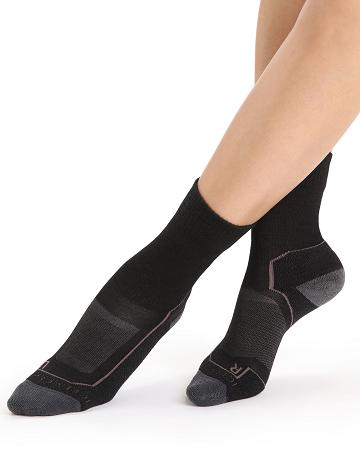 Black / Monsoon Icebreaker Merino Hike+ Light Crew Women's Socks | AU 1427LISH